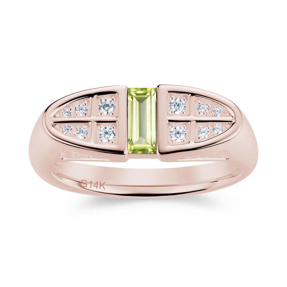 Signet Cross Baguette Aquamarine Ring - LUO Jewelry #gemstone_Peridot