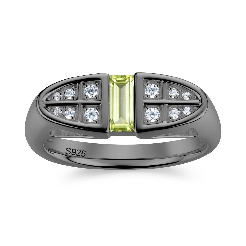 Signet Cross Baguette Aquamarine Ring - LUO Jewelry #gemstone_Peridot