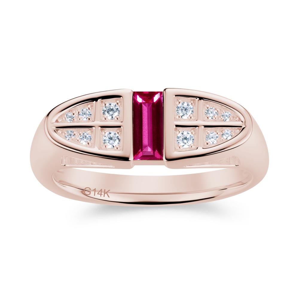 Signet Cross Baguette Aquamarine Ring - LUO Jewelry #gemstone_Ruby