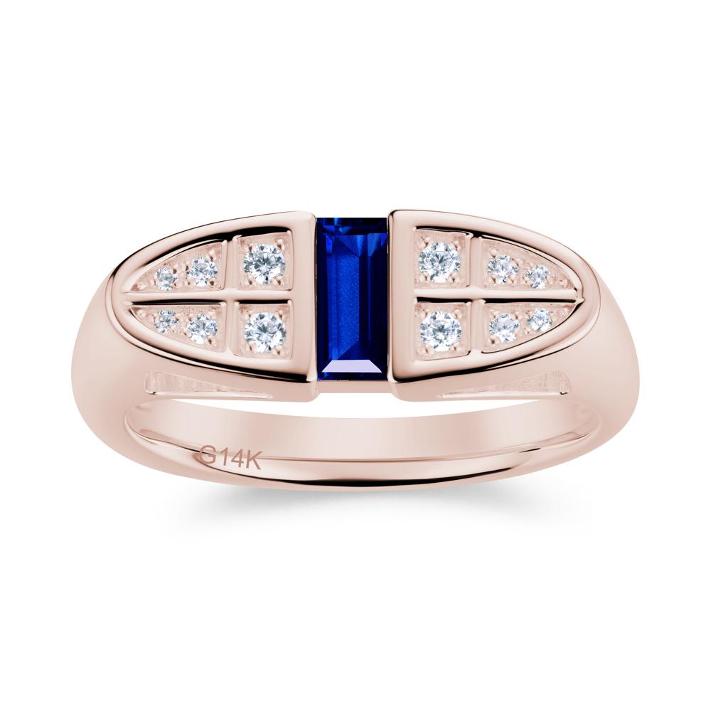 Signet Cross Baguette Aquamarine Ring - LUO Jewelry #gemstone_Sapphire