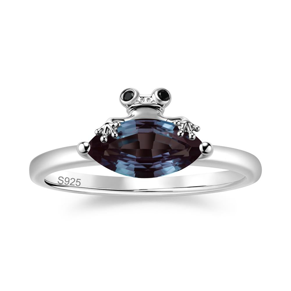 Lucky Frog London Blue Topaz and Black Spinel Ring for Ladies - LUO Jewelry #gemstone_Alexandrite and Black Spinel