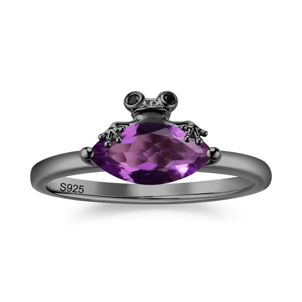 Lucky Frog London Blue Topaz and Black Spinel Ring for Ladies - LUO Jewelry #gemstone_Amethyst and Black Spinel