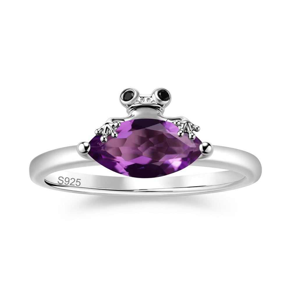 Lucky Frog London Blue Topaz and Black Spinel Ring for Ladies - LUO Jewelry #gemstone_Amethyst and Black Spinel