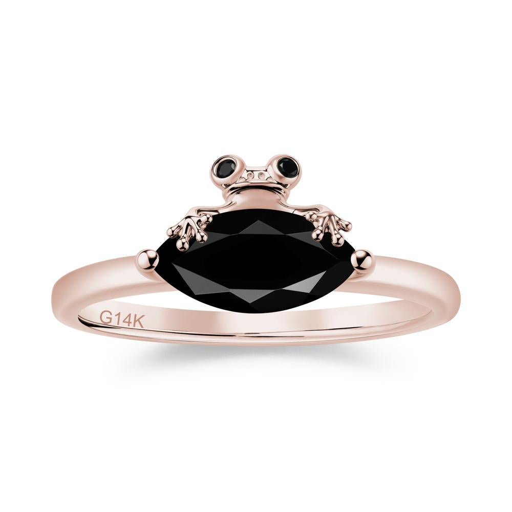 Lucky Frog London Blue Topaz and Black Spinel Ring for Ladies - LUO Jewelry #gemstone_Black Spinel