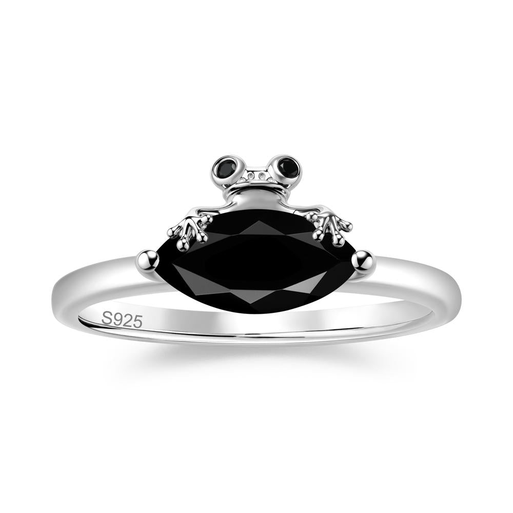 Lucky Frog London Blue Topaz and Black Spinel Ring for Ladies - LUO Jewelry #gemstone_Black Spinel