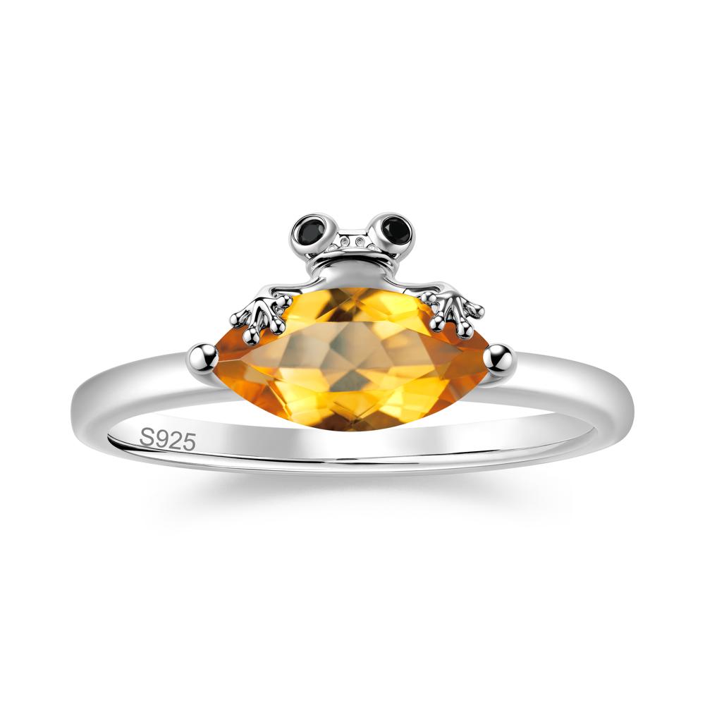 Lucky Frog London Blue Topaz and Black Spinel Ring for Ladies - LUO Jewelry #gemstone_Citrine and Black Spinel