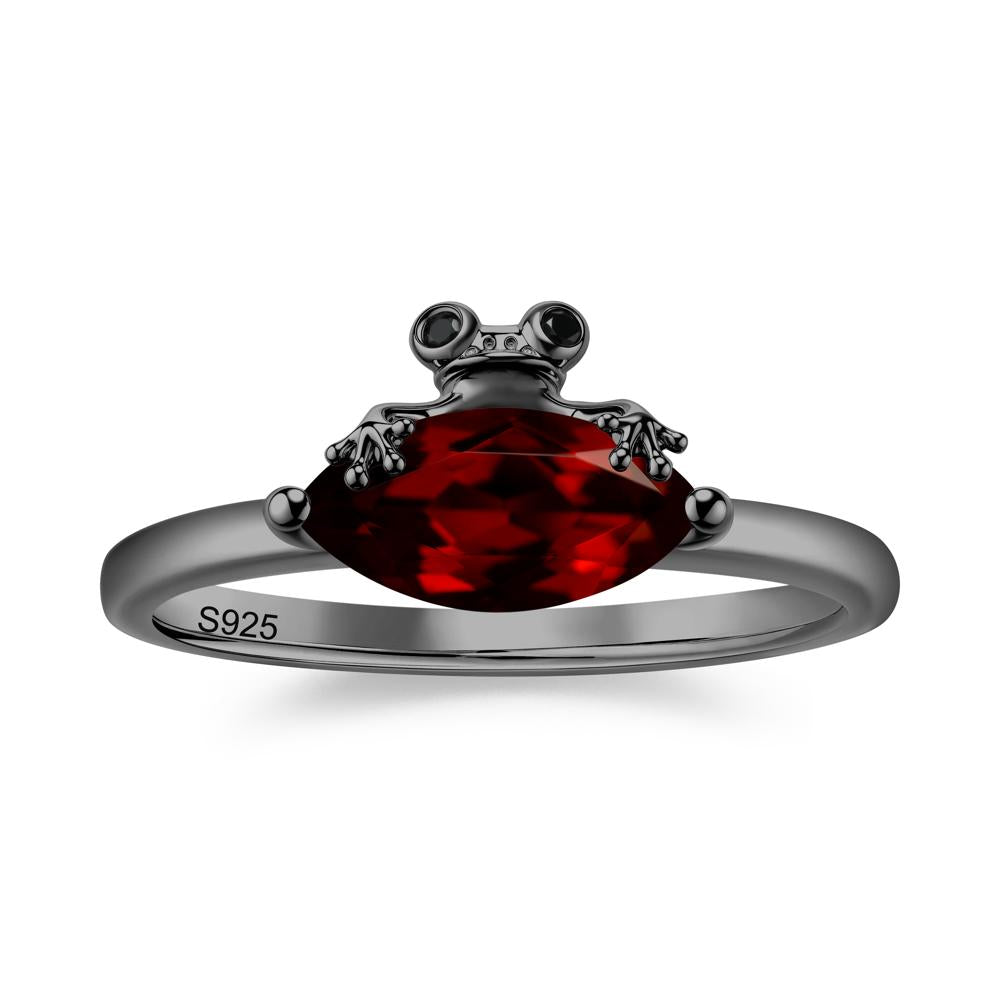 Lucky Frog London Blue Topaz and Black Spinel Ring for Ladies - LUO Jewelry #gemstone_Garnet and Black Spinel