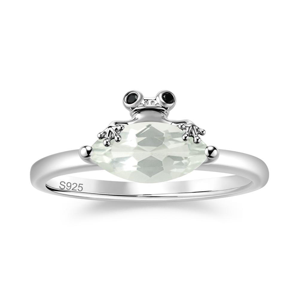 Lucky Frog London Blue Topaz and Black Spinel Ring for Ladies - LUO Jewelry #gemstone_Green Amethyst and Black Spinel