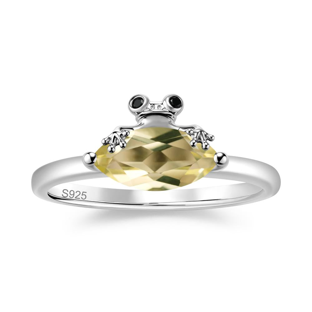 Lucky Frog London Blue Topaz and Black Spinel Ring for Ladies - LUO Jewelry #gemstone_Lemon Quartz and Black Spinel