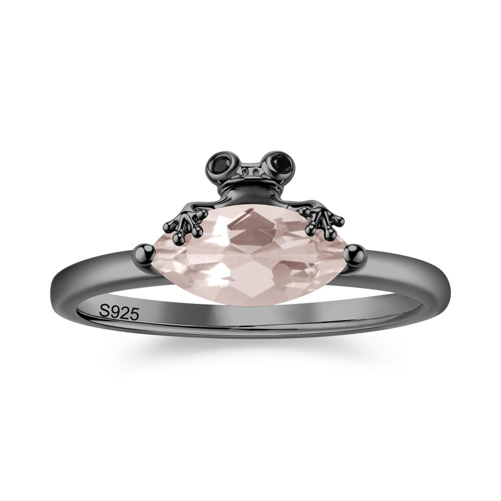 Lucky Frog London Blue Topaz and Black Spinel Ring for Ladies - LUO Jewelry #gemstone_Morganite and Black Spinel