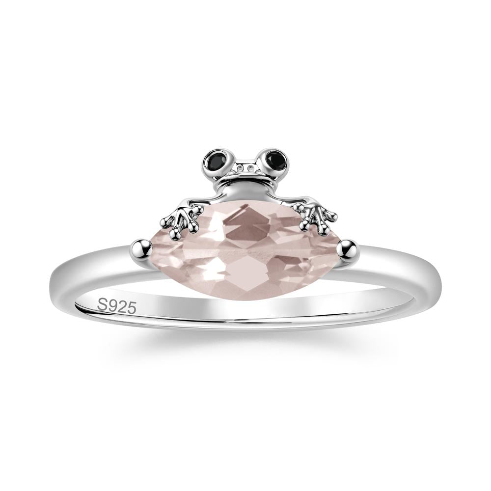 Lucky Frog London Blue Topaz and Black Spinel Ring for Ladies - LUO Jewelry #gemstone_Morganite and Black Spinel