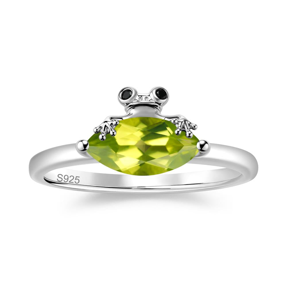 Lucky Frog London Blue Topaz and Black Spinel Ring for Ladies - LUO Jewelry #gemstone_Peridot and Black Spinel