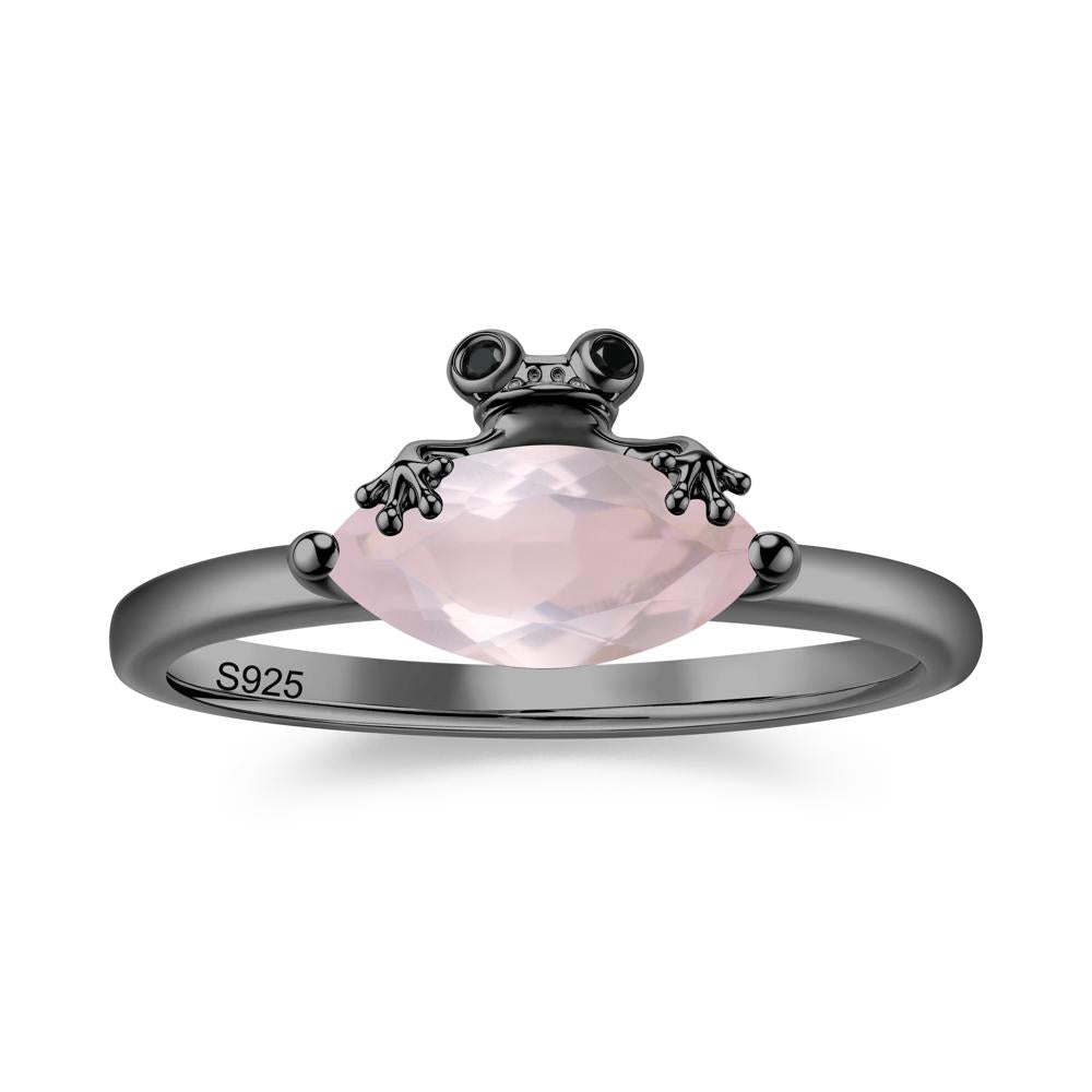Lucky Frog London Blue Topaz and Black Spinel Ring for Ladies - LUO Jewelry #gemstone_Rose Quartz and Black Spinel
