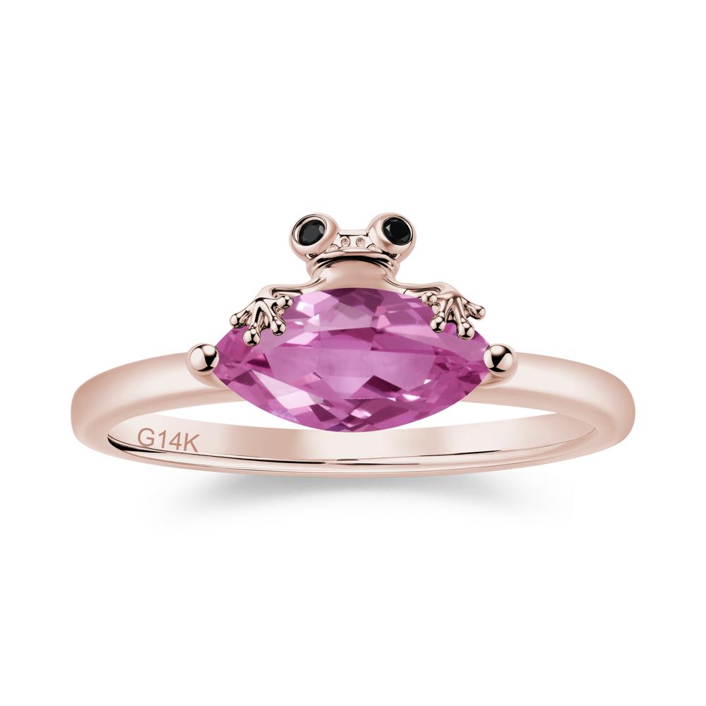 Lucky Frog London Blue Topaz and Black Spinel Ring for Ladies - LUO Jewelry #gemstone_Pink Sapphire and Black Spinel