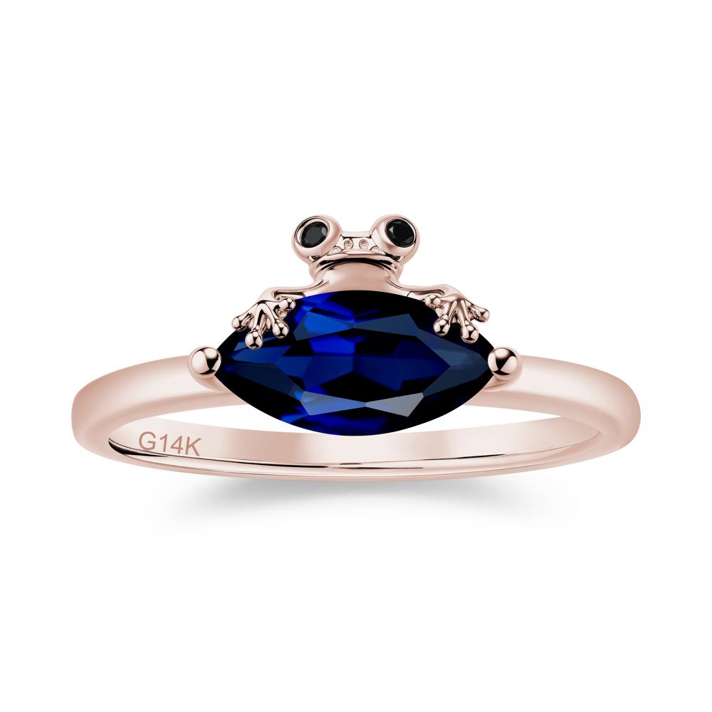 Lucky Frog London Blue Topaz and Black Spinel Ring for Ladies - LUO Jewelry #gemstone_Sapphire and Black Spinel