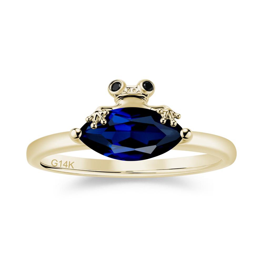 Lucky Frog London Blue Topaz and Black Spinel Ring for Ladies - LUO Jewelry #gemstone_Sapphire and Black Spinel