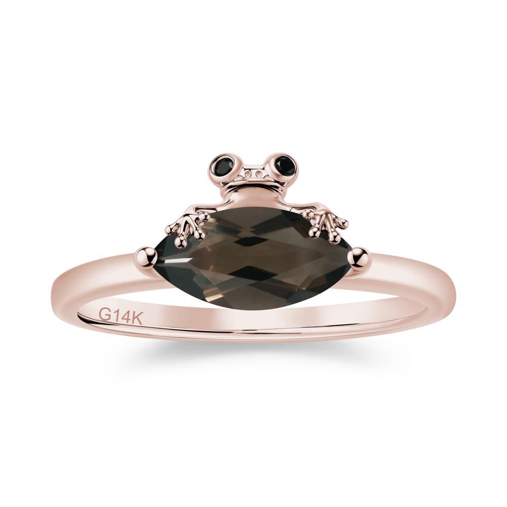 Lucky Frog London Blue Topaz and Black Spinel Ring for Ladies - LUO Jewelry #gemstone_Smoky Quartz and Black Spinel