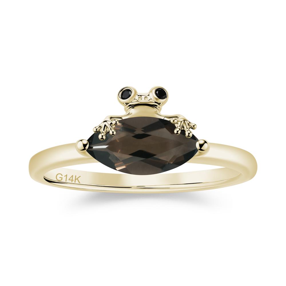 Lucky Frog London Blue Topaz and Black Spinel Ring for Ladies - LUO Jewelry #gemstone_Smoky Quartz and Black Spinel