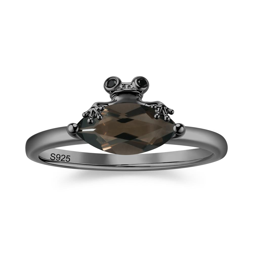 Lucky Frog London Blue Topaz and Black Spinel Ring for Ladies - LUO Jewelry #gemstone_Smoky Quartz and Black Spinel