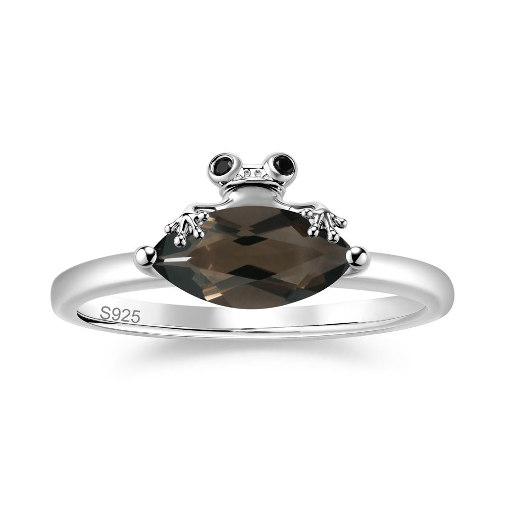 Lucky Frog London Blue Topaz and Black Spinel Ring for Ladies - LUO Jewelry #gemstone_Smoky Quartz and Black Spinel