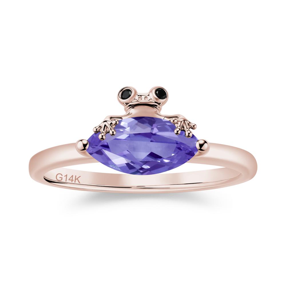Lucky Frog London Blue Topaz and Black Spinel Ring for Ladies - LUO Jewelry #gemstone_Tanzanite and Black Spinel