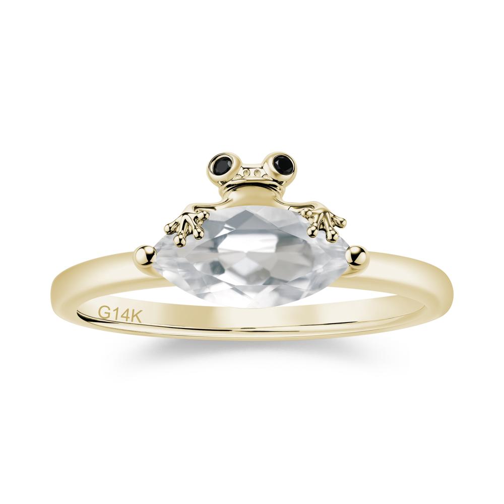 Lucky Frog London Blue Topaz and Black Spinel Ring for Ladies - LUO Jewelry #gemstone_White Topaz and Black Spinel