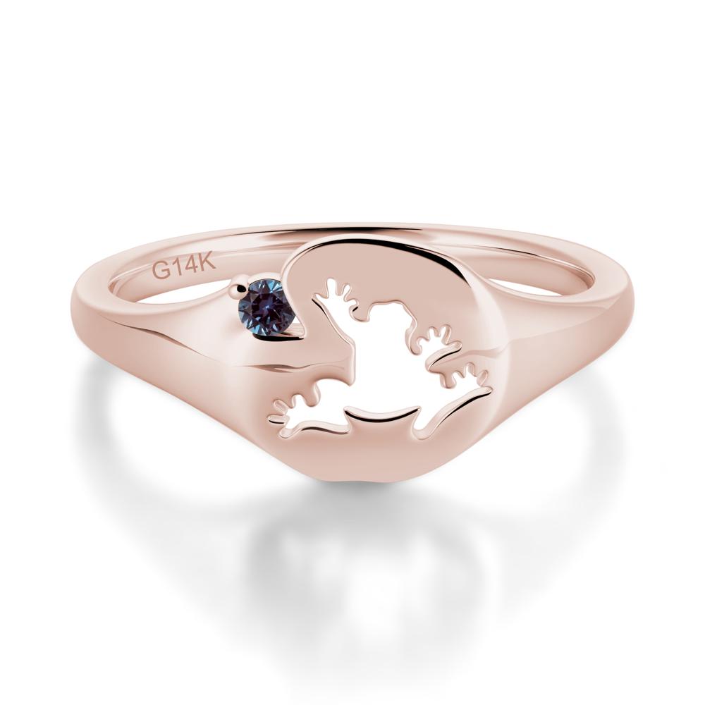 Signet Cubic Zirconia Hollow Frog Ring - LUO Jewelry #gemstone_Alexandrite