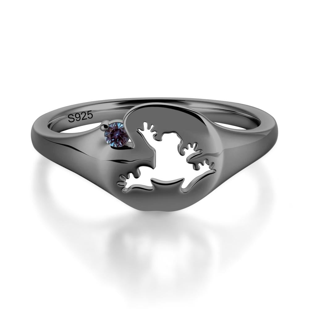 Signet Cubic Zirconia Hollow Frog Ring - LUO Jewelry #gemstone_Alexandrite