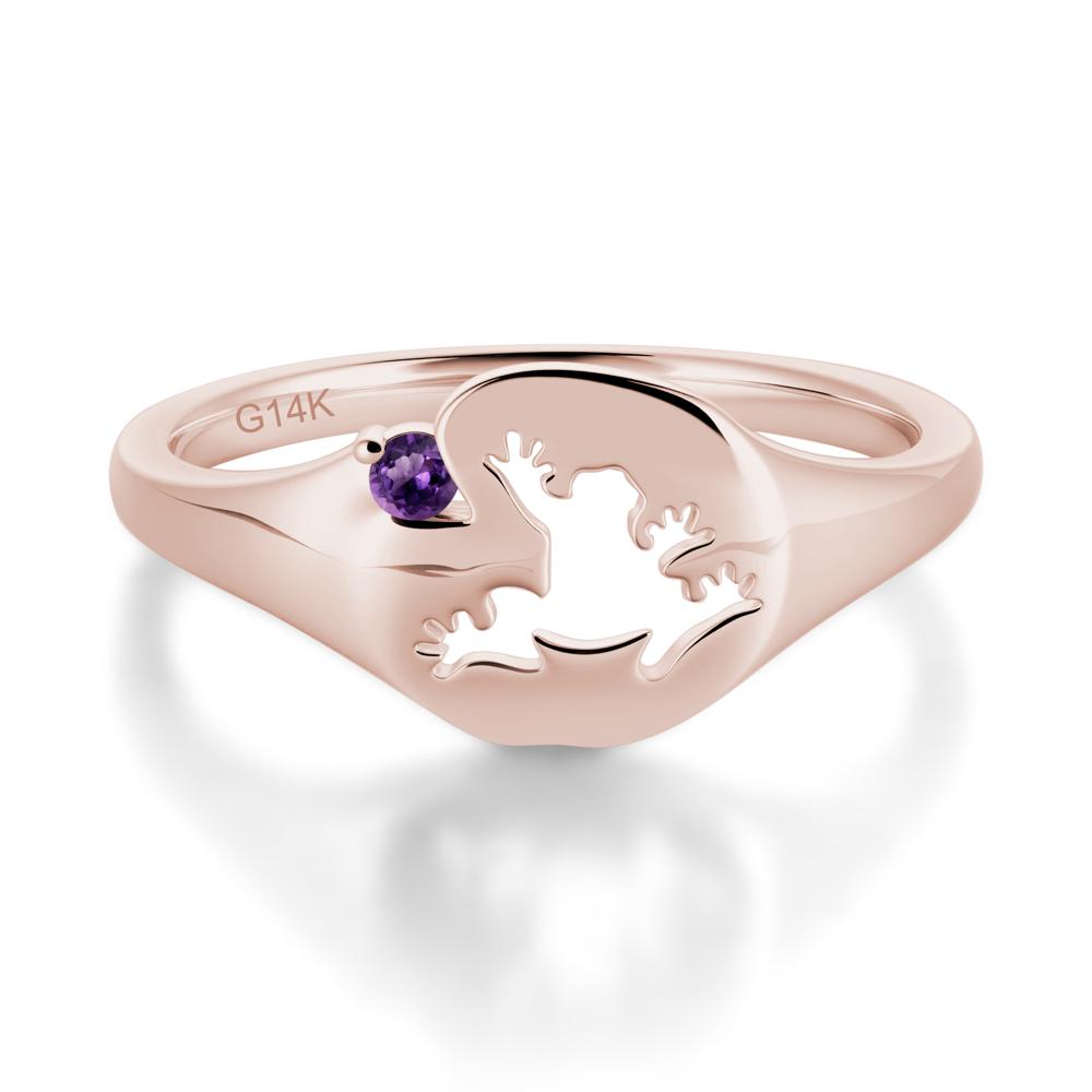 Signet Cubic Zirconia Hollow Frog Ring - LUO Jewelry #gemstone_Amethyst