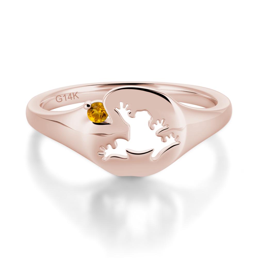 Signet Cubic Zirconia Hollow Frog Ring - LUO Jewelry #gemstone_Citrine
