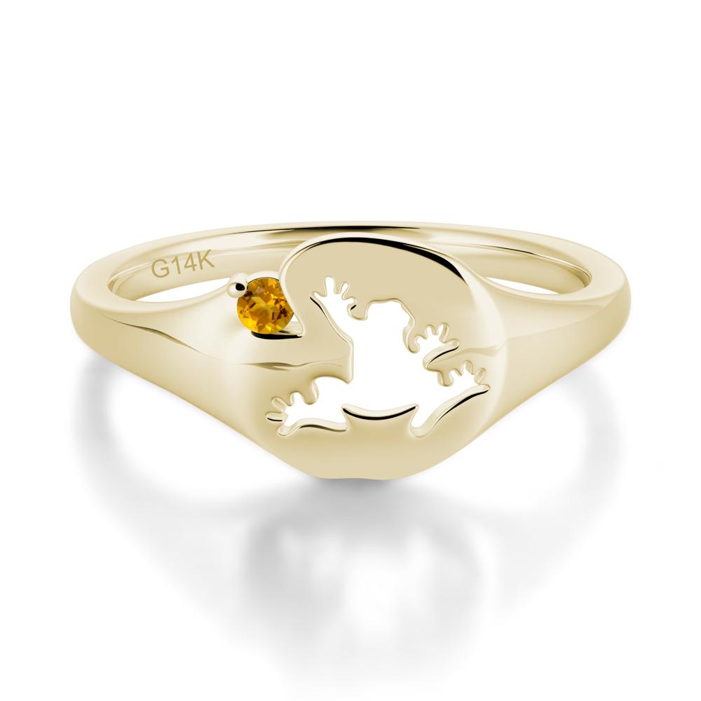 Signet Cubic Zirconia Hollow Frog Ring - LUO Jewelry #gemstone_Citrine