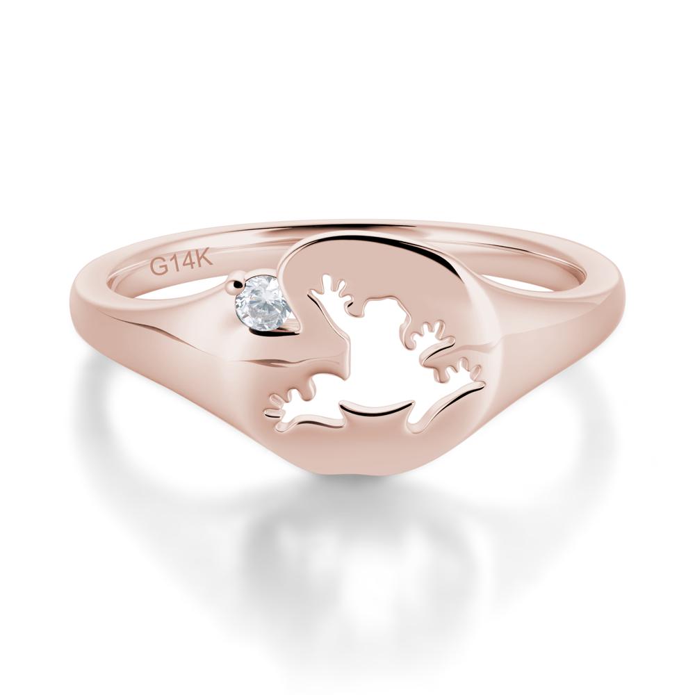 Signet Cubic Zirconia Hollow Frog Ring - LUO Jewelry #gemstone_Cubic Zirconia