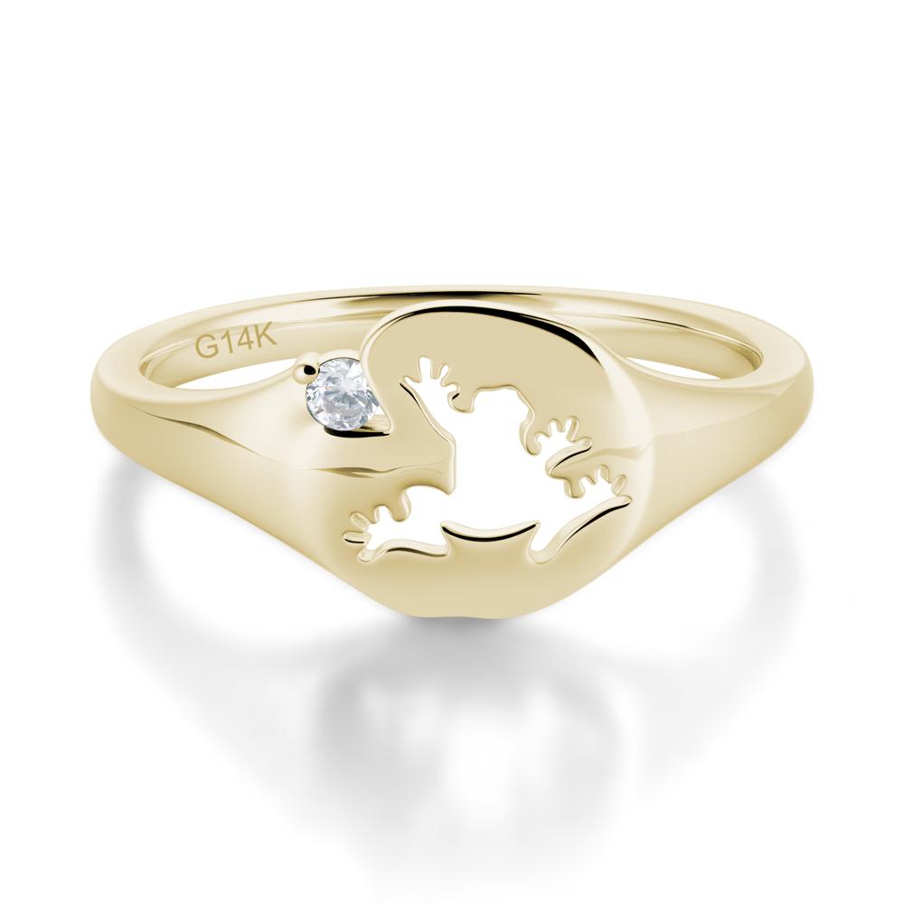 Signet Cubic Zirconia Hollow Frog Ring - LUO Jewelry #gemstone_Cubic Zirconia