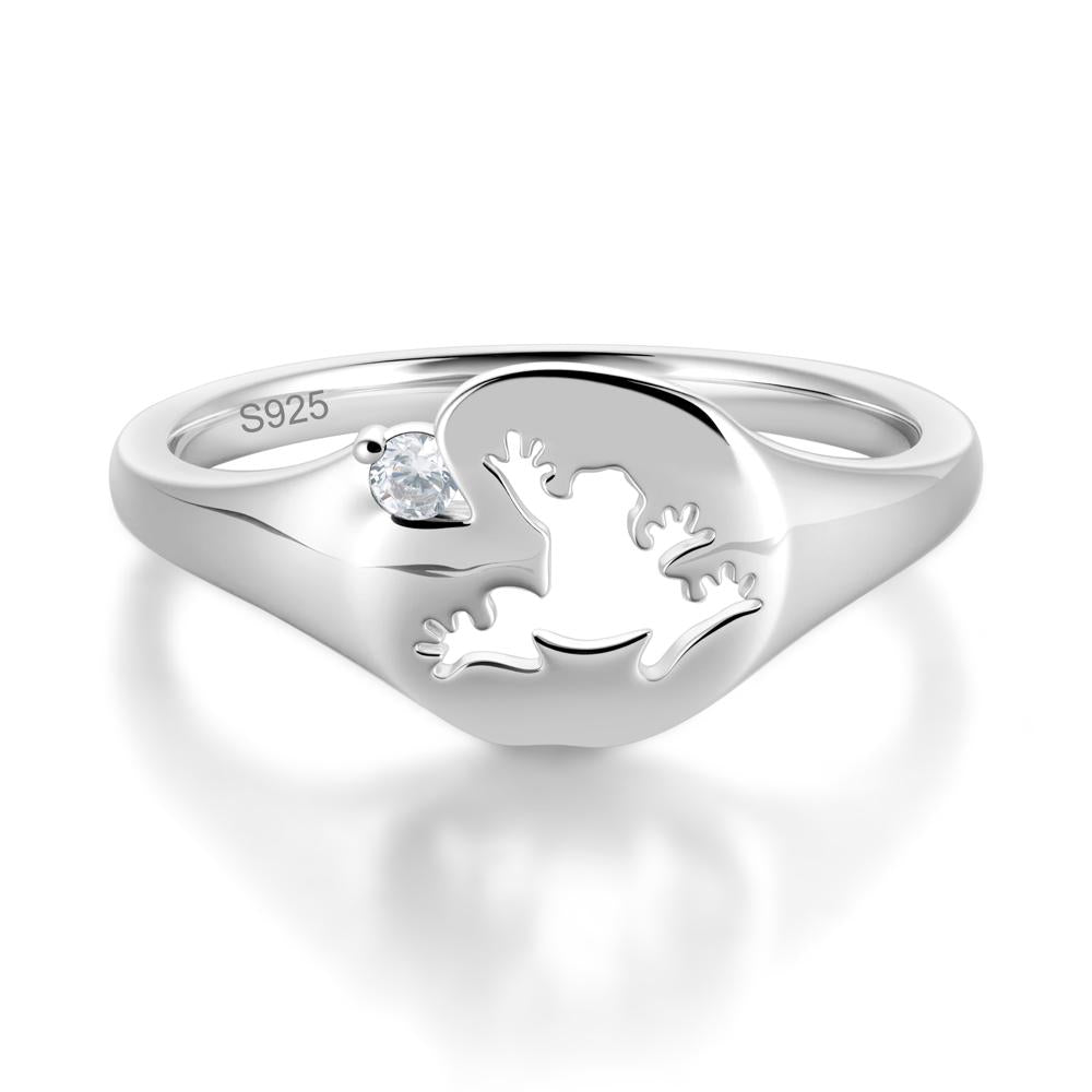 Signet Cubic Zirconia Hollow Frog Ring - LUO Jewelry #gemstone_Cubic Zirconia