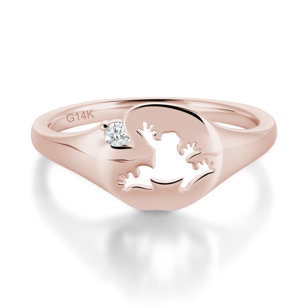 Signet Cubic Zirconia Hollow Frog Ring - LUO Jewelry #gemstone_Diamond