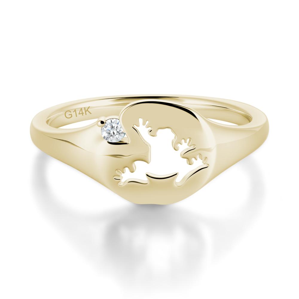 Signet Cubic Zirconia Hollow Frog Ring - LUO Jewelry #gemstone_Diamond