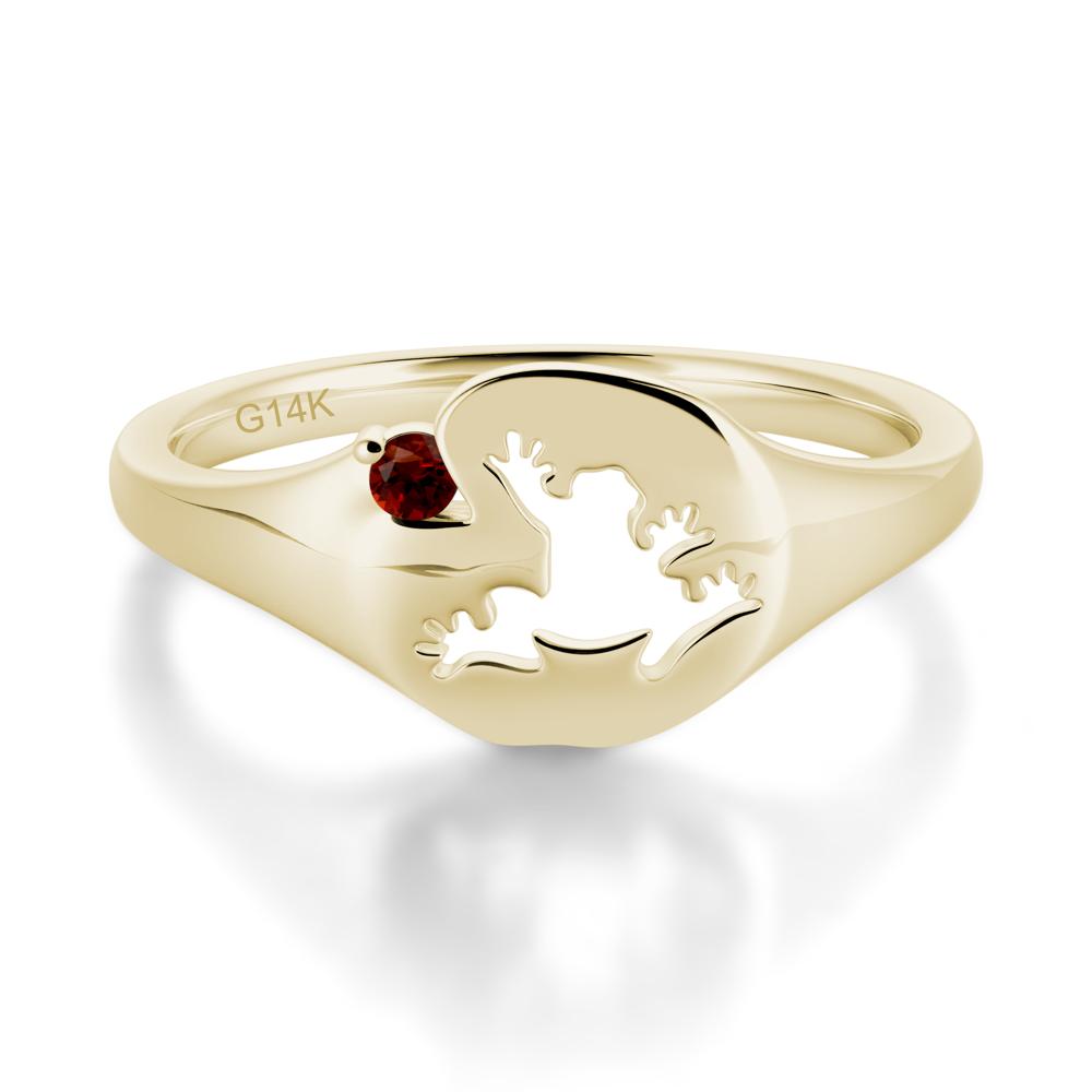 Signet Cubic Zirconia Hollow Frog Ring - LUO Jewelry #gemstone_Garnet