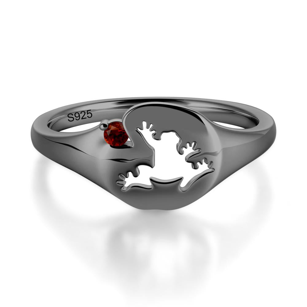 Signet Cubic Zirconia Hollow Frog Ring - LUO Jewelry #gemstone_Garnet