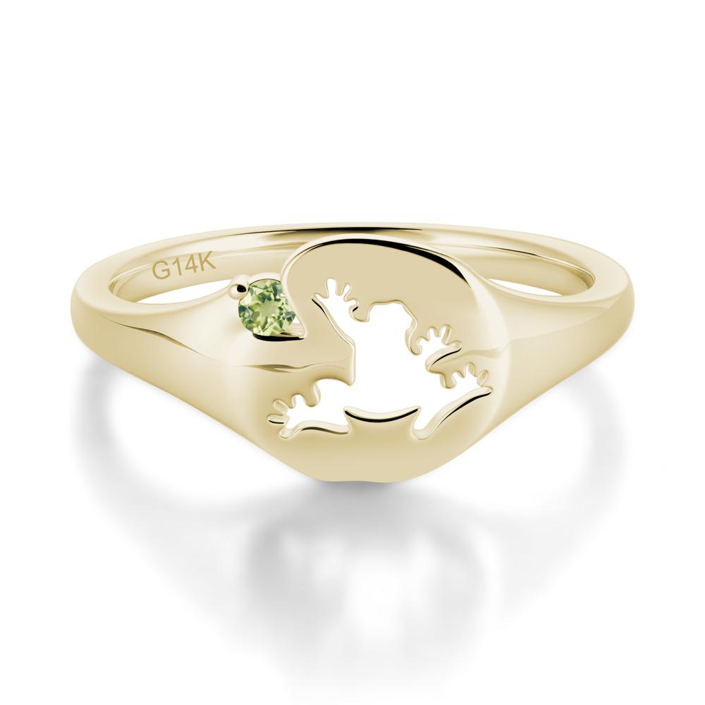 Signet Cubic Zirconia Hollow Frog Ring - LUO Jewelry #gemstone_Peridot
