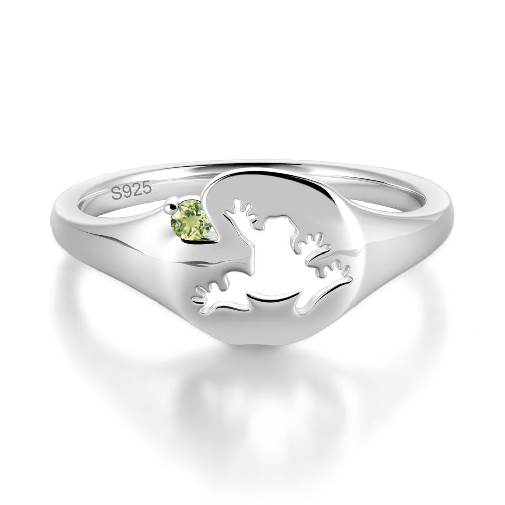 Signet Cubic Zirconia Hollow Frog Ring - LUO Jewelry #gemstone_Peridot