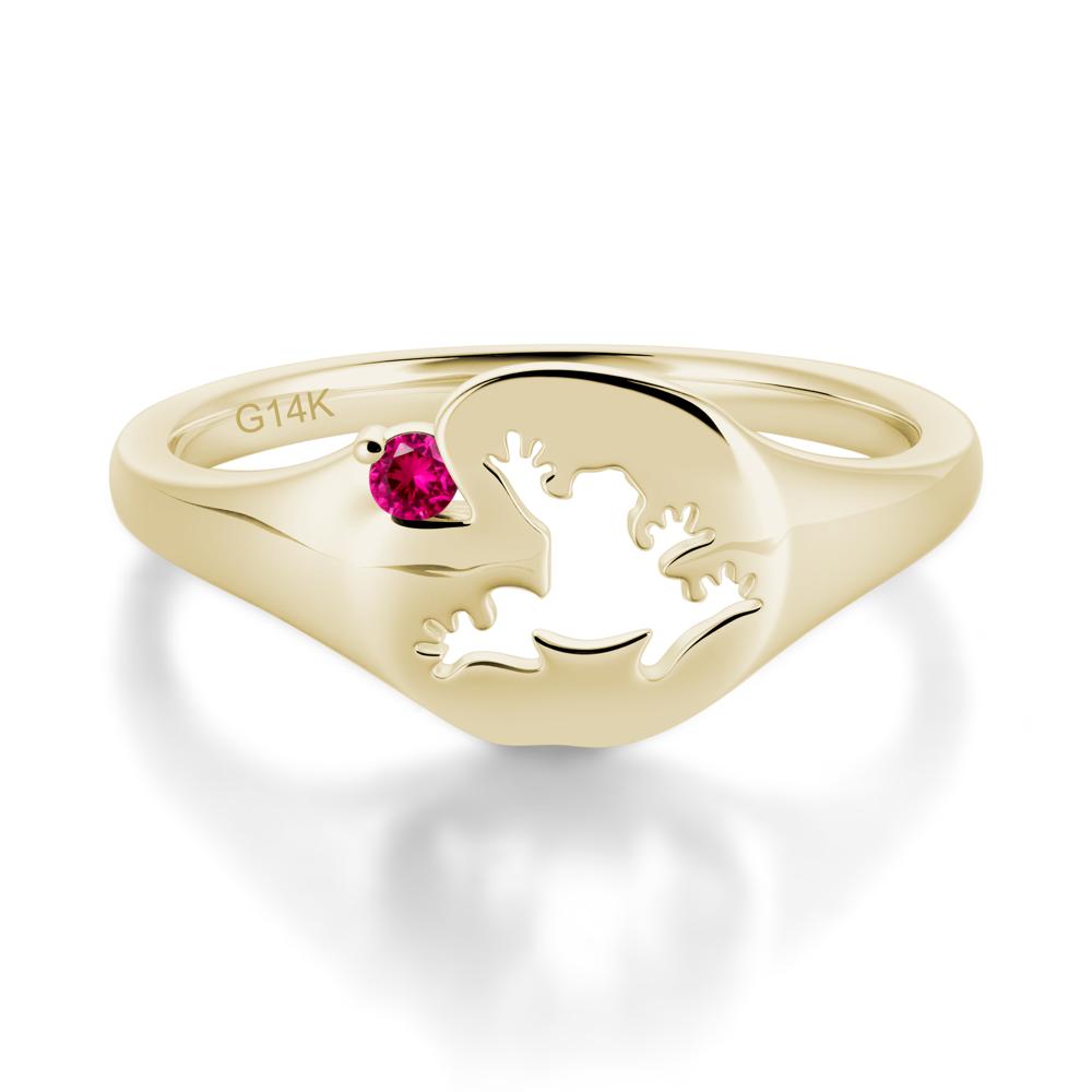 Signet Cubic Zirconia Hollow Frog Ring - LUO Jewelry #gemstone_Ruby