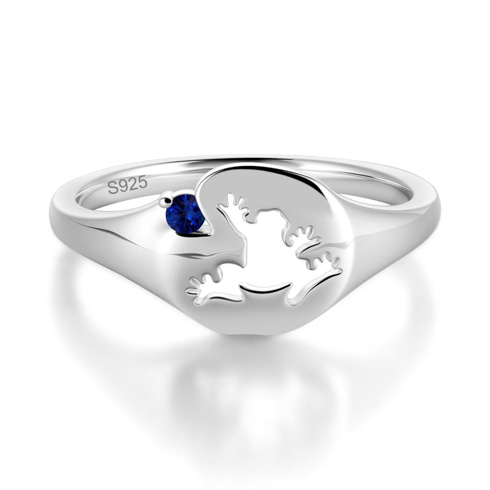 Signet Cubic Zirconia Hollow Frog Ring - LUO Jewelry #gemstone_Sapphire