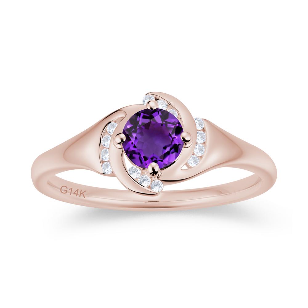 Round Cut Garnet Swirl Engagement Ring - LUO Jewelry #gemstone_Amethyst