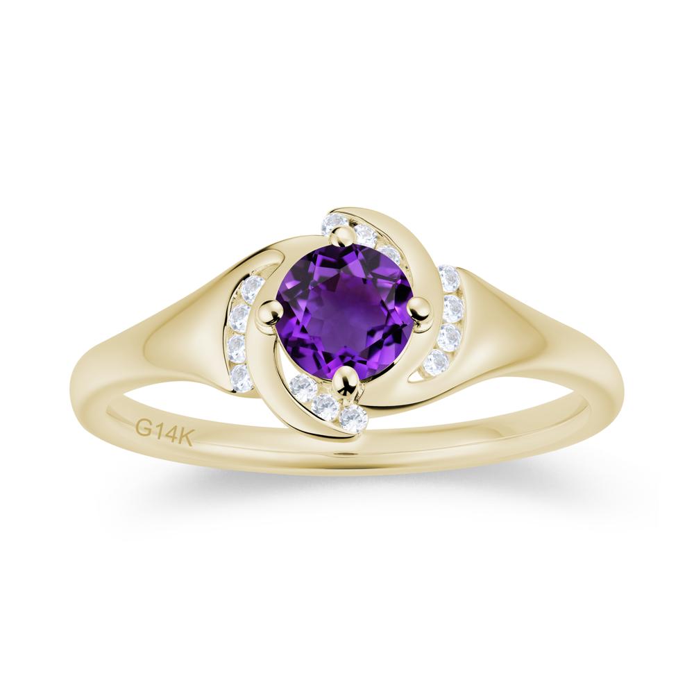 Round Cut Garnet Swirl Engagement Ring - LUO Jewelry #gemstone_Amethyst