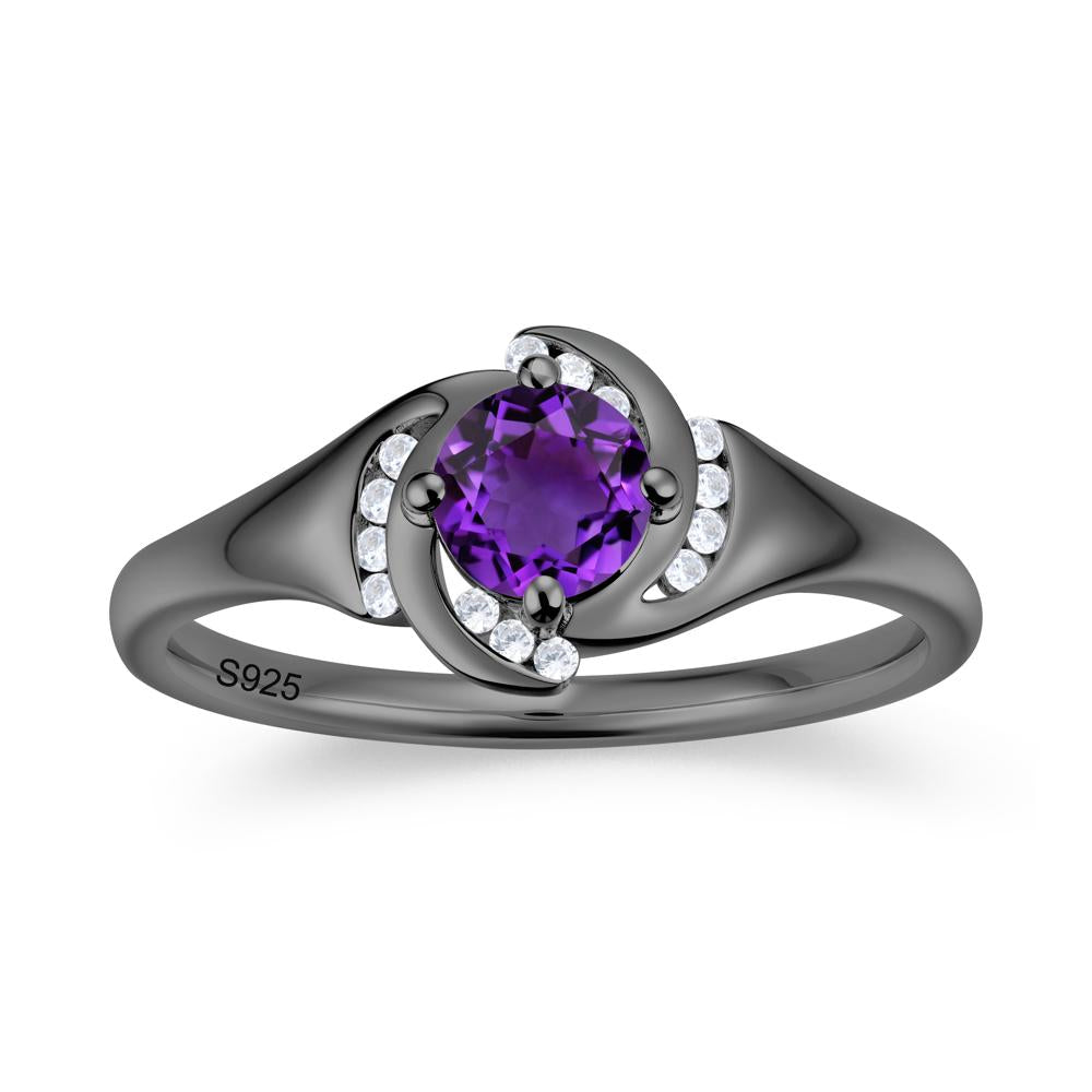 Round Cut Garnet Swirl Engagement Ring - LUO Jewelry #gemstone_Amethyst