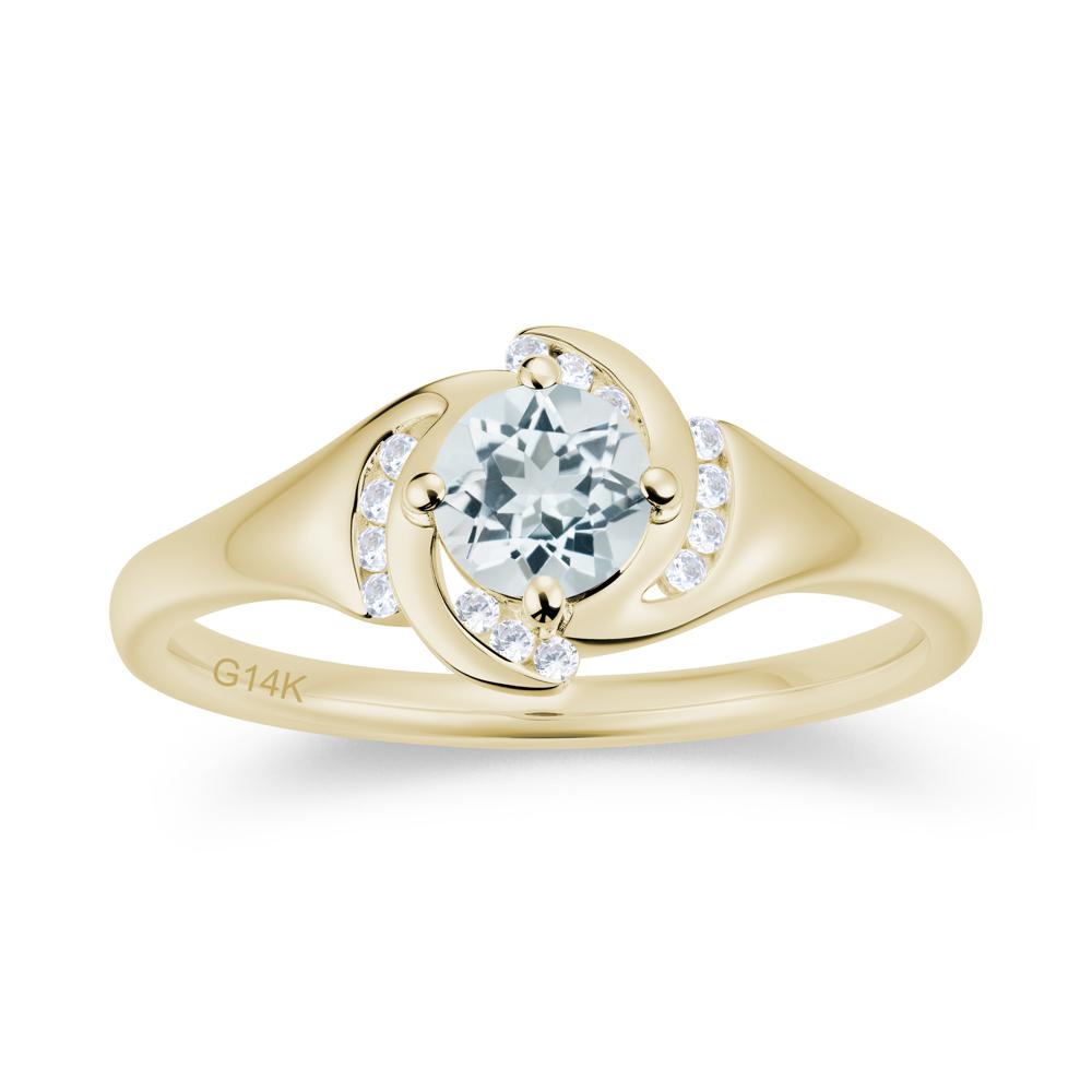 Round Cut Garnet Swirl Engagement Ring - LUO Jewelry #gemstone_Aquamarine
