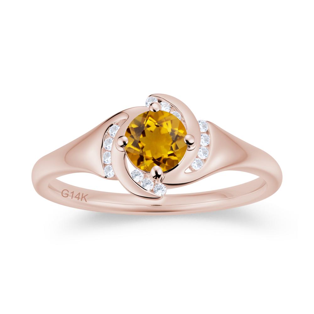 Round Cut Garnet Swirl Engagement Ring - LUO Jewelry #gemstone_Citrine