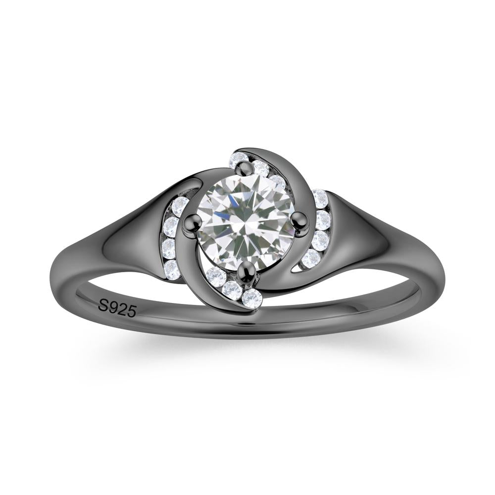 Round Cut Garnet Swirl Engagement Ring - LUO Jewelry #gemstone_Cubic Zirconia