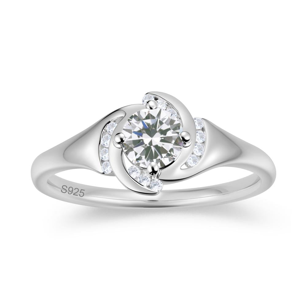 Round Cut Garnet Swirl Engagement Ring - LUO Jewelry #gemstone_Cubic Zirconia