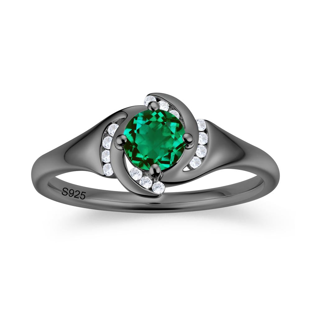 Round Cut Garnet Swirl Engagement Ring - LUO Jewelry #gemstone_Emerald